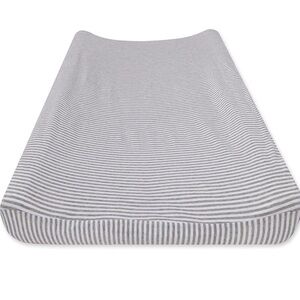 Burt's Bees Baby Striped Grey Changing Pad Cover